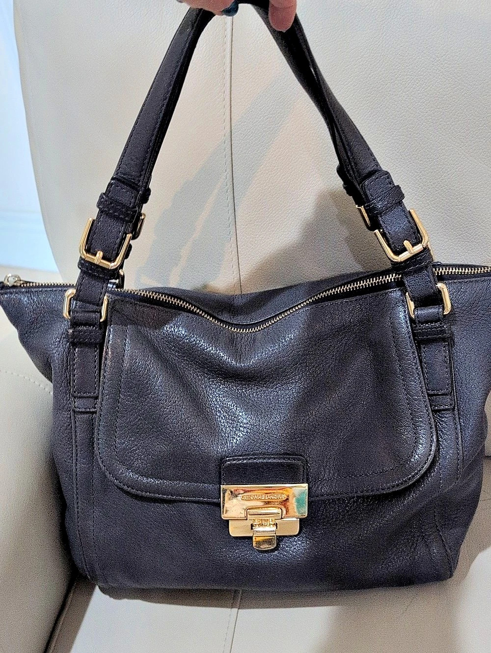Michael Kors Navy Blue Leather Shoulder Bag